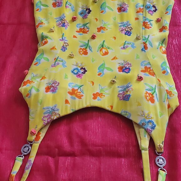 1996 GIANNI VERSACE vintage yellow dress - Picture 8 of 13